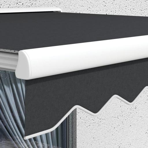 Toldo Eléctrico Retráctil y Manual 250x200 cm Toldo Portátil con Mando a Distancia Manivela Marco de Aluminio Gris [7]