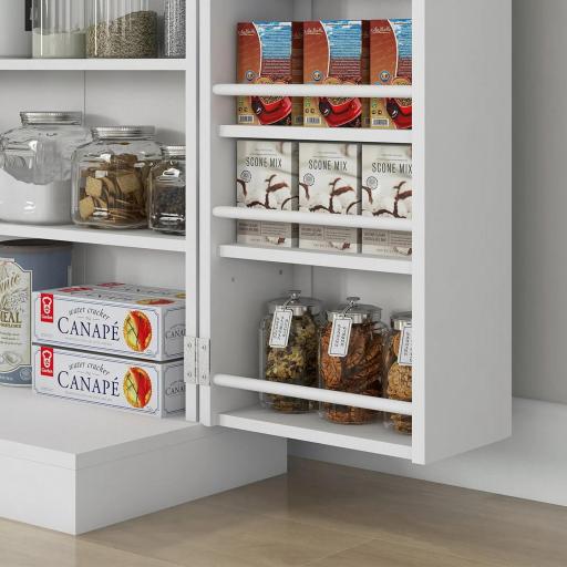 Armario Despensa Cocina con 2 Puertas 16 Estantes Alacena Moderna con Estantes Ajustables 60x30x104 cm Blanco [7]