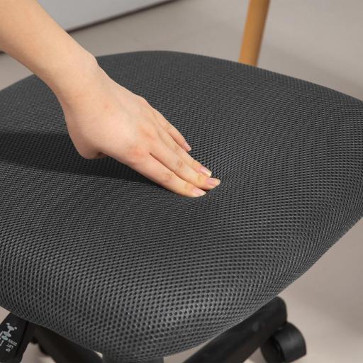 Silla de Oficina sin Brazos Silla de Escritorio Giratoria con Respaldo de Malla Transpirable Altura Ajustable Gris [6]