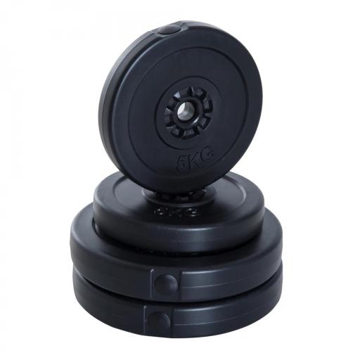Juego de 4 Discos de Pesas de 2x5 kg y 2x10 kg Juego de Placas de Pesas con Agujero de Ø25 mm para Barra o Mancuernas Entrenamiento de Fuerza Levantamiento de Pesas Negro [6]