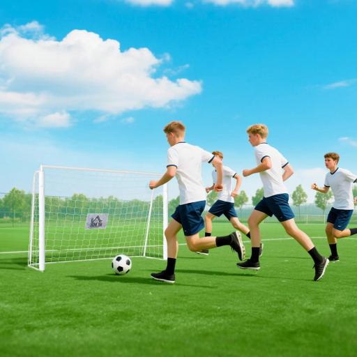 Portería de Fútbol con Soporte de Metal y Red para Entrenamiento de Fútbol en Jardín Aire Libre 186x62x123 cm Blanco [1]