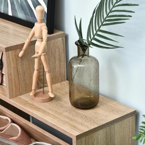 Zapatero de Madera con Estantería y Cubos Armario para Zapatos de Entrada Pasillo 101.5x25.5x98cm [6]