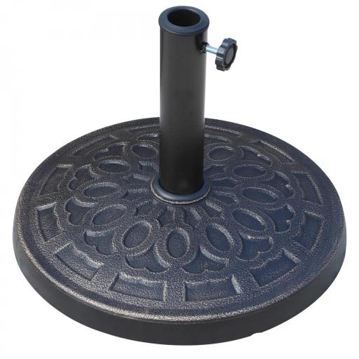 Base para Sombrilla de Jardín de 12 kg Soporte de Parasol Redondo de Resina para Postes de 38mm/48mm Ø44x34 cm Bronce [9]