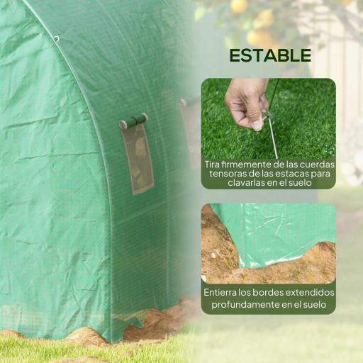 Invernadero de Túnel 6x3x2 m con Sistema de Riego Integrado 12 Ventanas con Malla y 1 Puerta Enrollable Verde [6]