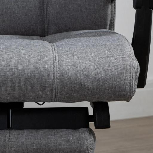 Silla de Masaje Reclinable con 6 Puntos de Masaje y 5 Modos Función de Calefacción Ajustable 66x76x112-120 cm Gris [6]