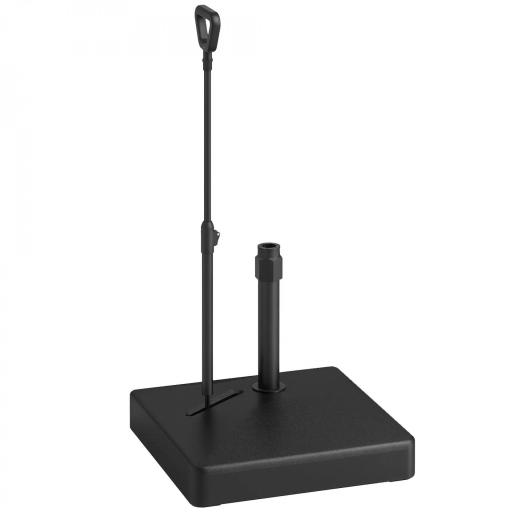 Base para Sombrilla Cuadrada con Ruedas y Asa Rellenable con Agua o Arena Soporte de HDPE 60x60x104 cm Negro [9]