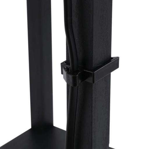 Lámpara de Pie de Madera con 3 Estantes de Almacenaje para Bombilla E27 Potencia Máx. 40W Lámpara Moderna para Salón Dormitorio 26x26x160 cm Negro y Blanco [5]