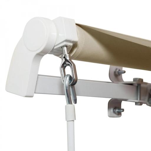 Toldo para Balcón 350x250 cm con Manivela de Metal Impermeable y Anti-UV para Jardín Terraza Ventanas Crema [6]