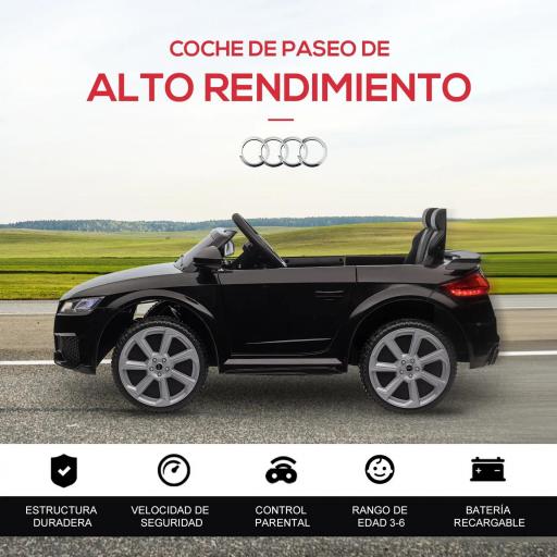 Coche Eléctrico para Niños de 3+ Años Audi TT Eléctrico Infantil 12V con Velocidad 3 km/h Mando a Distancia 102x60x44 cm [5]