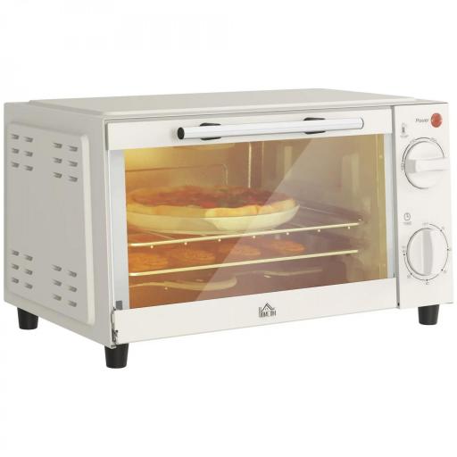 Mini Horno Eléctrico 9L Horno Eléctrico Sobremesa 750W con Temperatura Ajustable Temporizador 35x24,6x20 cm Blanco Crema [5]