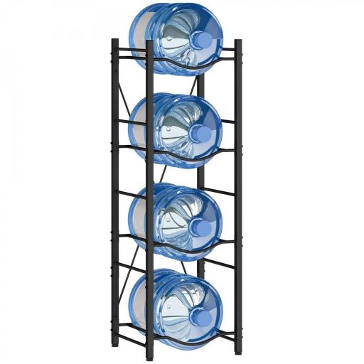 Soporte para Garrafones de Agua de 4 Niveles Estante de Almacenamiento para Botella de Agua para Cocina Comedor Negro [3]