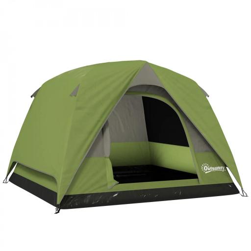 Tienda de Camping para 4 Personas Impermeable Fácil Instalación y Bolsa de Transporte Incluida 200x200x135 cm Verde [9]