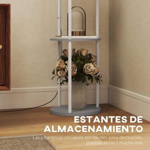 Lámpara de Pie con Estantes con 3 Temperaturas de Color Control Remoto para Salón Dormitorio Oficina Gris [7]