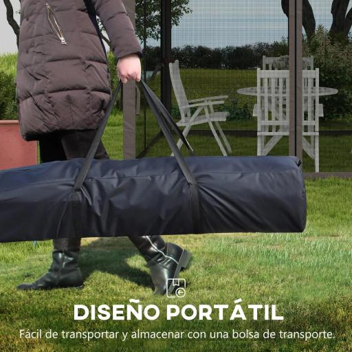 Carpa Plegable Gazebo 3,3x3,3 m con 4 Paredes Laterales de Malla Anti-UV y Bolsa de Transporte Gris [3]