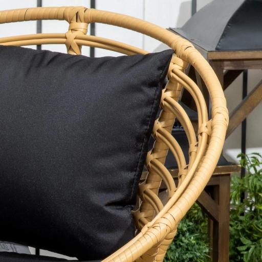 Conjunto de Muebles de Jardín 4 Piezas con Sofá Sillones y Mesa de Centro Resina Trenzada PE y Cojines [6]