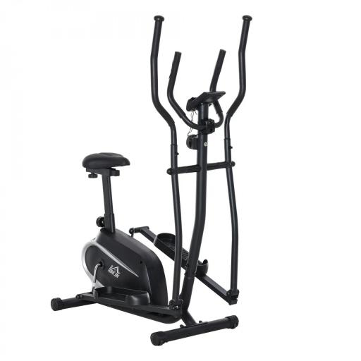 Bicicleta Elíptica con Resistencia Magnética Ajustable de 8 Niveles Bicicleta de Fitness con Sillín Regulable Pantalla LCD Pulsómetro y Soporte para Móvil para Casa Gimnasia 103x62x151 cm Negro [9]