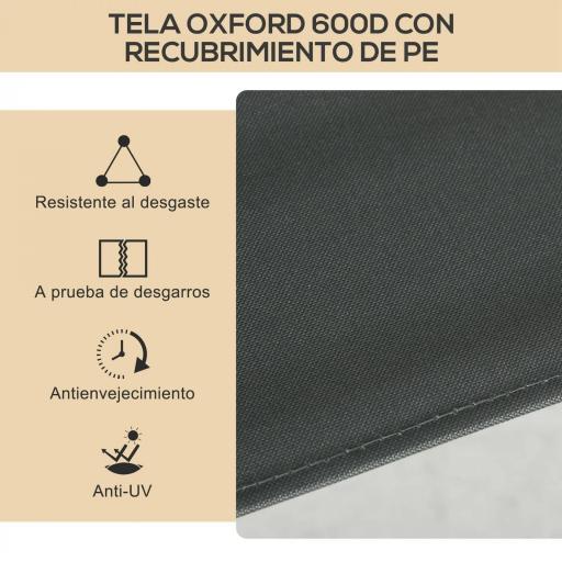 Outsunny Set 2 Sillas de Jardín Plegables con Reposabrazos Sillas para Camping y Playa en Tela Oxford 54x59x78 cm Gris Oscuro [7]
