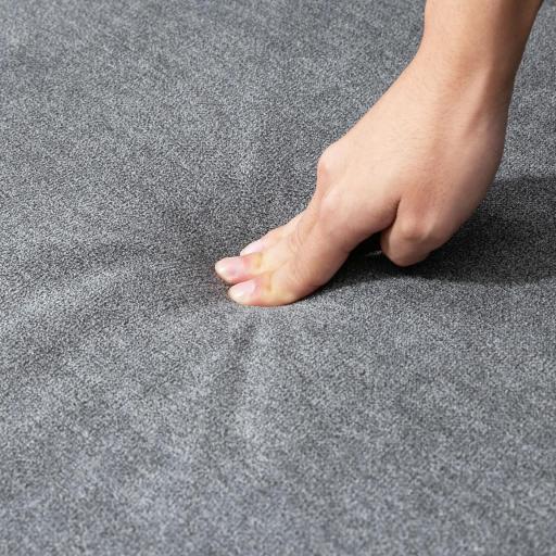 Sofá de 3 Plazas con Tachuelas Oro Envejecido Tapizado en Poliéster con 2 Cojines Decorativos 196x80,5x89 cm Gris [5]