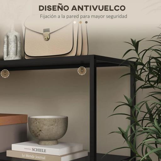 Mesa Consola de Estilo Industrial Mueble de Recibidor Elegante para Pasillo Carga 20 kg 90x30x75cm Negro [5]