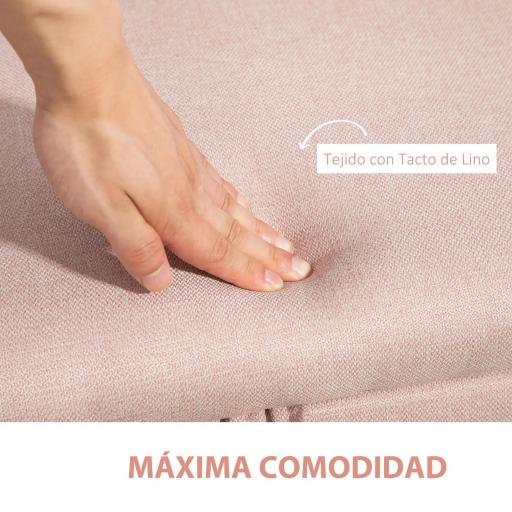 Banco de Almacenamiento con Tapa Abatible y Patas de Acero para Dormitorio Salón Entrada 101x38,5x44,5cm Rosa [3]