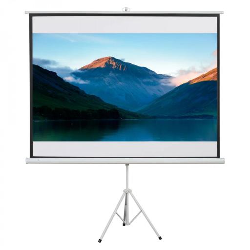 Pantalla de Proyección Manual con Soporte 100 Pulgadas Formato 4:3 para Interior y Exterior 203x152 cm Blanco [8]