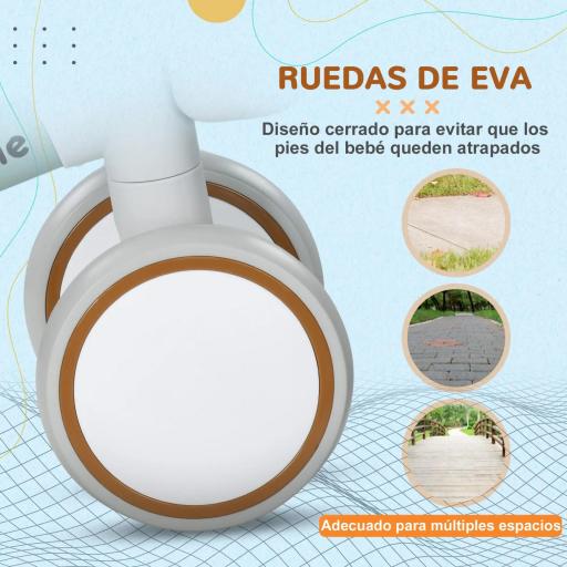 Bicicleta sin Pedales para Niños de 12-36 Meses con Asiento Ajustable Cesta y 4 Ruedas Silenciosas 56x27x39 cm Verde [4]