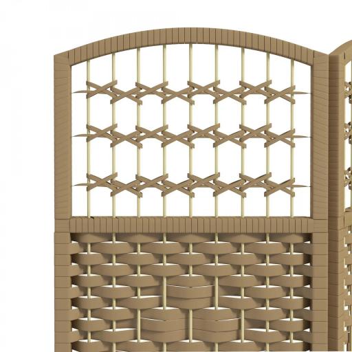 Biombo Separador de Ambientes de 6 Paneles Plegable de Cuerda de Papel 160x170cm Decoración para Dormitorio Natural [4]