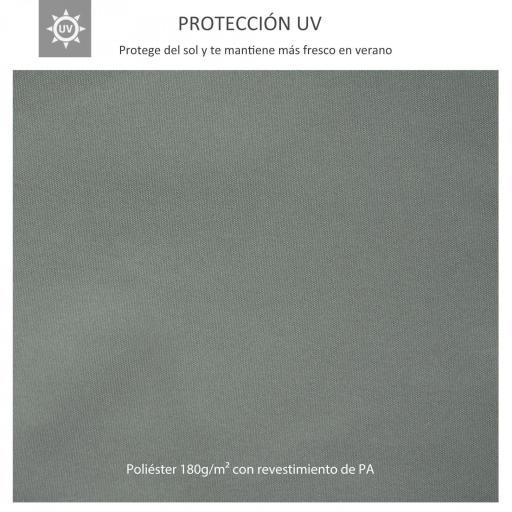 Toldo de Repuesto 4x3 m con Techo Doble para Cenador con Orificios de Drenaje Solo Toldo NO Incluye Marco Gris Oscuro [4]