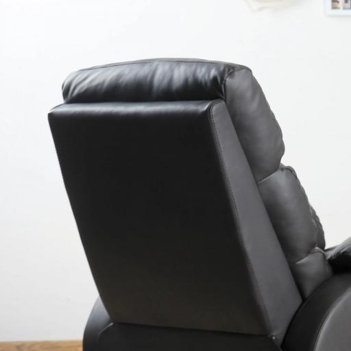 Sillón Relax Reclinable Manual, Sillón Relax Tapizado en PU con Reposapiés Retráctil, Acolchado Grueso, Butaca Reclinable hasta 160º, para Salón, Dormitorio, Marrón, 75x92x99 cm [6]