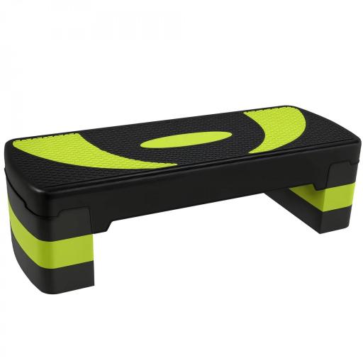 Step de Aeróbic para Fitness Antideslizante con Altura Regulable 3 Niveles 10/15/20 cm Carga 150 kg 80x31x20 cm Verde [9]