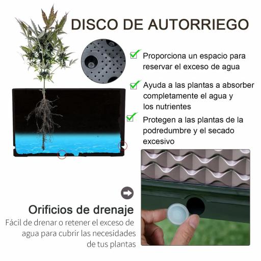 Juego de 2 Jardineras Exterior Grandes de Acero Galvanizado Huertos Urbanos para Terraza Jardín 100x50x30 cm Verde [2]