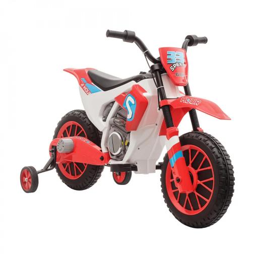 Moto Eléctrica para Niños de +3 Años 12V Moto de Juguete Infantil con 2 Ruedas de Equilibrio Velocidad 3-8 km/h Arranque Suave 106,5x51,5x68 cm Rojo [6]