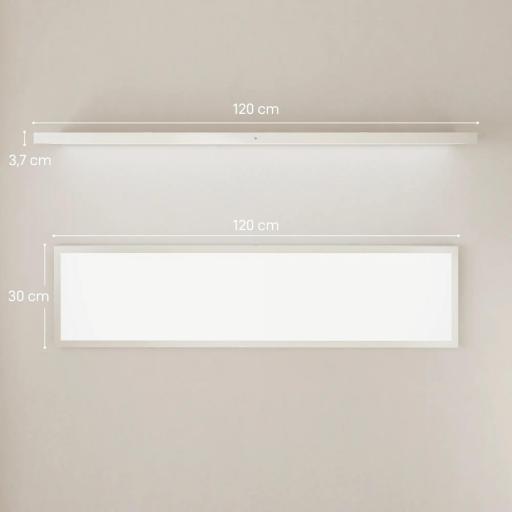 Juego de 4 Lámparas de Techo Color Regulable con Interruptor DIP y de Pared 3000K/4000K/6000K 120x30x3,7 cm Blanco [1]