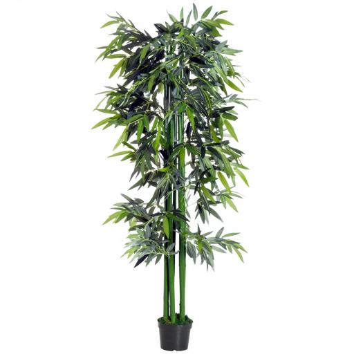 Planta Artificial 180 cm con Cañas Maceta Árbol Artificial Decoración para Hogar Salón Oficina Verde [3]