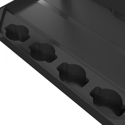 Carro de Herramientas de 3 Niveles con Paneles Perforados Asa Lateral Ganchos Cubeta Negro y Rojo [13]