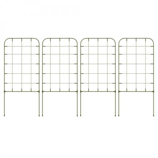 Juego de 4 Enrejados de Jardín Soportes para Enredaderas de Acero para Plantas Trepadoras y Decoración 40x90 cm Verde [8]