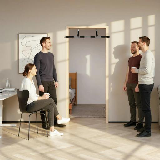 Barra de Dominadas en Techo Barra para hacer Dominadas Barra de Tracción para Entrenamiento Carga 110kg 92x40x17cm Negro [7]