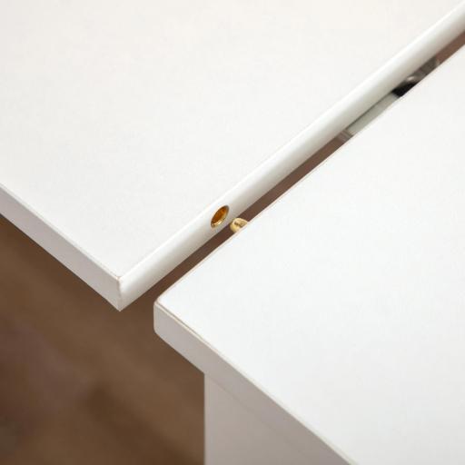 Mesa de Comedor Extensible para 4-6 Personas Mesa Auxiliar Multifuncional para Estudio Cocina 180x85x75 cm Blanco [5]