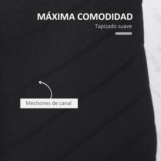 Pack de 4 Sillas de Cocina Modernas Tapizadas en Lino y Patas de Metal para Salón Carga 120 kg 41x50x97 cm Negro [6]