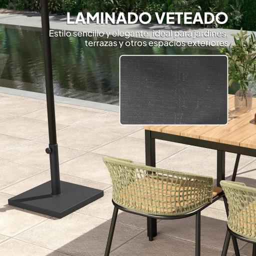 Base de Sombrilla de 18 kg Fabricada en HDPE con Relleno de Cemento para Exterior 44x44x30 cm Negro [2]