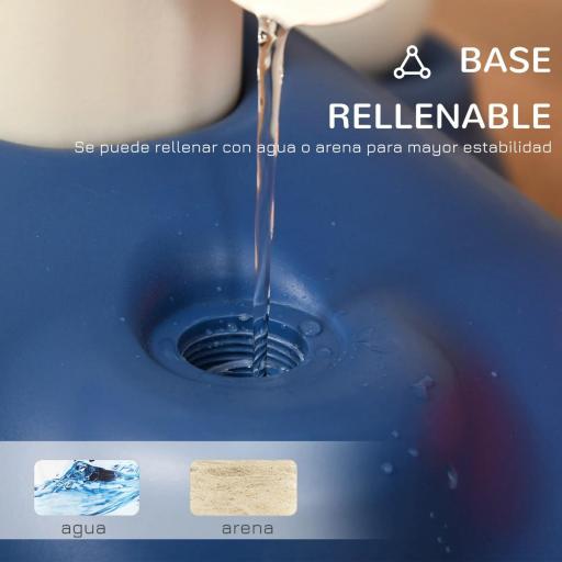 Canasta de Baloncesto 2 en 1 Canasta de Baloncesto Infantil con Aro Ajustable en Altura de 83-120 cm Pelotas y Palo de Golf 46x41x116-153 cm Azul y Blanco [9]