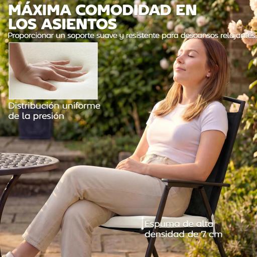 Juego de Cojines para Sillas de Comedor 46x42x7 cm 6 Piezas con Funda Lavable y Lazos, Impermeable y Anti-UV Crema [7]