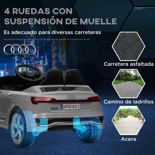 Coche Eléctrico para Niños Audi Q8 etron sportback con Batería 12V Mando a Distancia Faros Bocina y Música Gris [5]