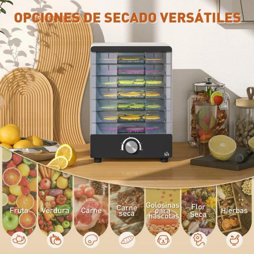 Deshidratador de Alimentos 350W con 7 Bandejas Temperatura Ajustable 40-70 ℃ para Frutas Golosinas para Mascotas Blanco [2]