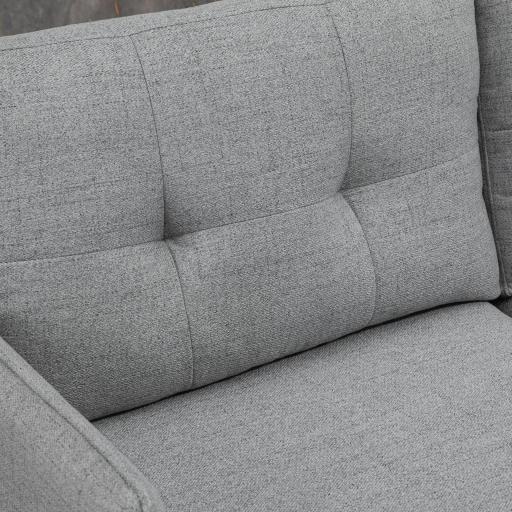Sofá de Salón de 2 Plazas Moderno con 4 Cojines Reposabrazos y Patas de Acero Carga 240 kg 139x68x80 cm Gris [6]
