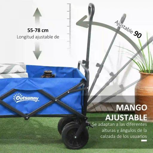 Carro Plegable con Bolsa Térmica Desmontable Longitud y Ángulo del Mango Ajustables y Bolsa de Transporte Azul [8]