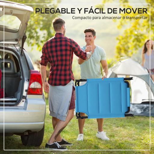 Tumbona de Jardín con Toldo Ajustable Respaldo Regulable 4 Niveles Reposacabezas para Terraza 70x200x45 cm Azul Claro [3]