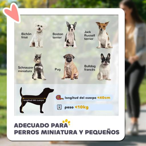 Cochecito para Perros Plegable con Vagón Desmontable 4 Puertas con Cremallera 2 Correas de Seguridad y Cojín Caqui [4]