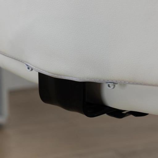 Silla de Oficina sin Brazos Silla de Escritorio Giratorio de Piel Sintética con Altura Ajustable 45x59x90-100 cm Blanco [7]