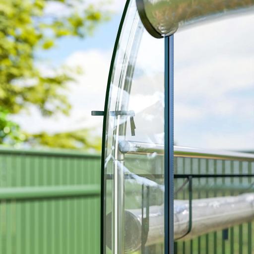 Invernadero de Túnel 3x1x2 m con 8 Puertas Enrollables y Estructura de Acero Galvanizado Anti-UV Transparente [7]
